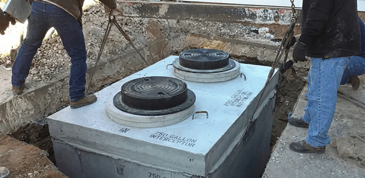 Grease trap installation for a commercial property drainage system in San Francisco, CA