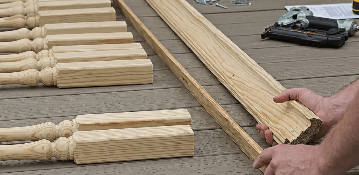 Handrail installation materials and wood components for stair rail work in San Francisco, CA